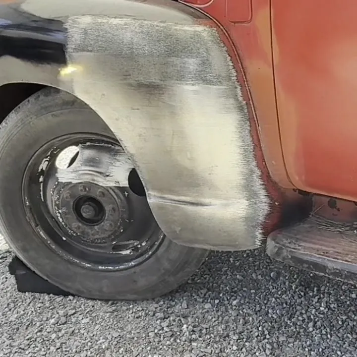 Truck fender after, bare metal